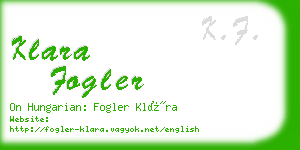 klara fogler business card